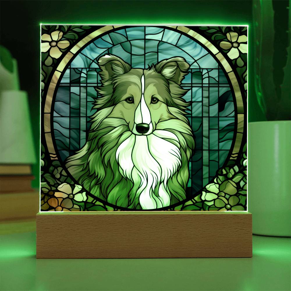 Sheltie Dog Acrylic  Square Plaque, Pet Memorial