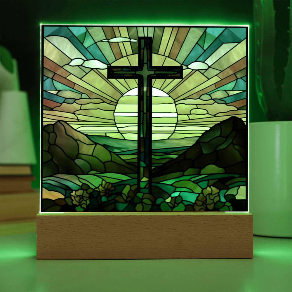 Cross Square Acrylic Plaque