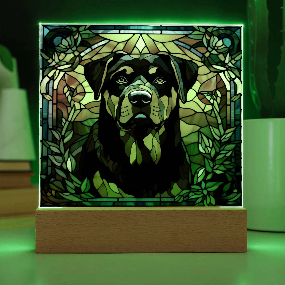 Rottweiler Dog Acrylic  Square Plaque, Pet Memorial