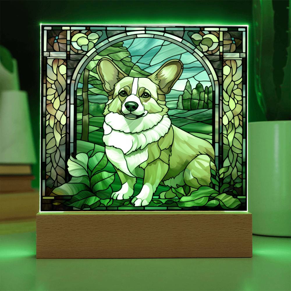 Pembroke Welsh Corgi Dog Acrylic  Square Plaque, Pet Memorial