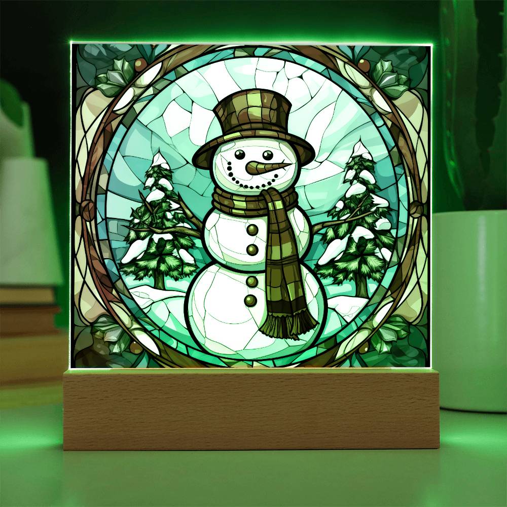 Winter Snowman Plaque Nightlight