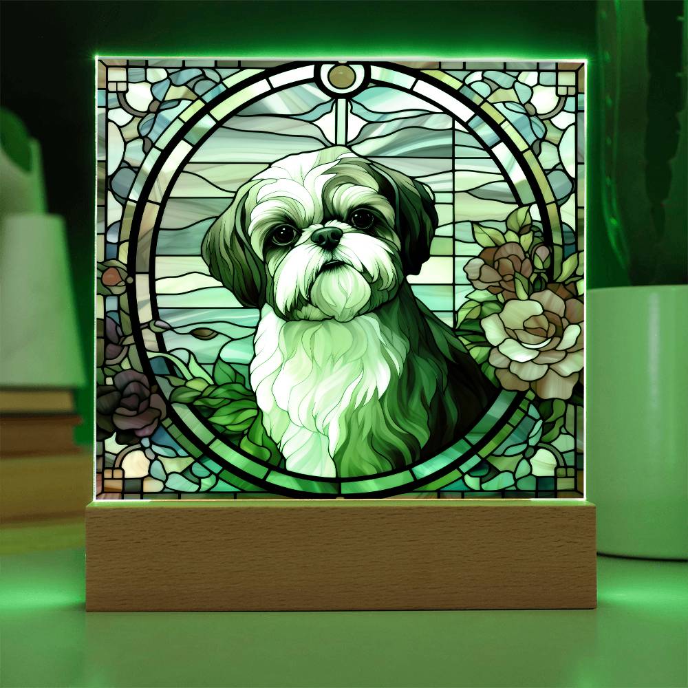 Shih Tzu Dog Acrylic  Square Plaque, Pet Memorial