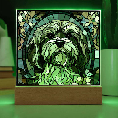 Dog Sublimation Stained Glass Square Acrylic Plaque