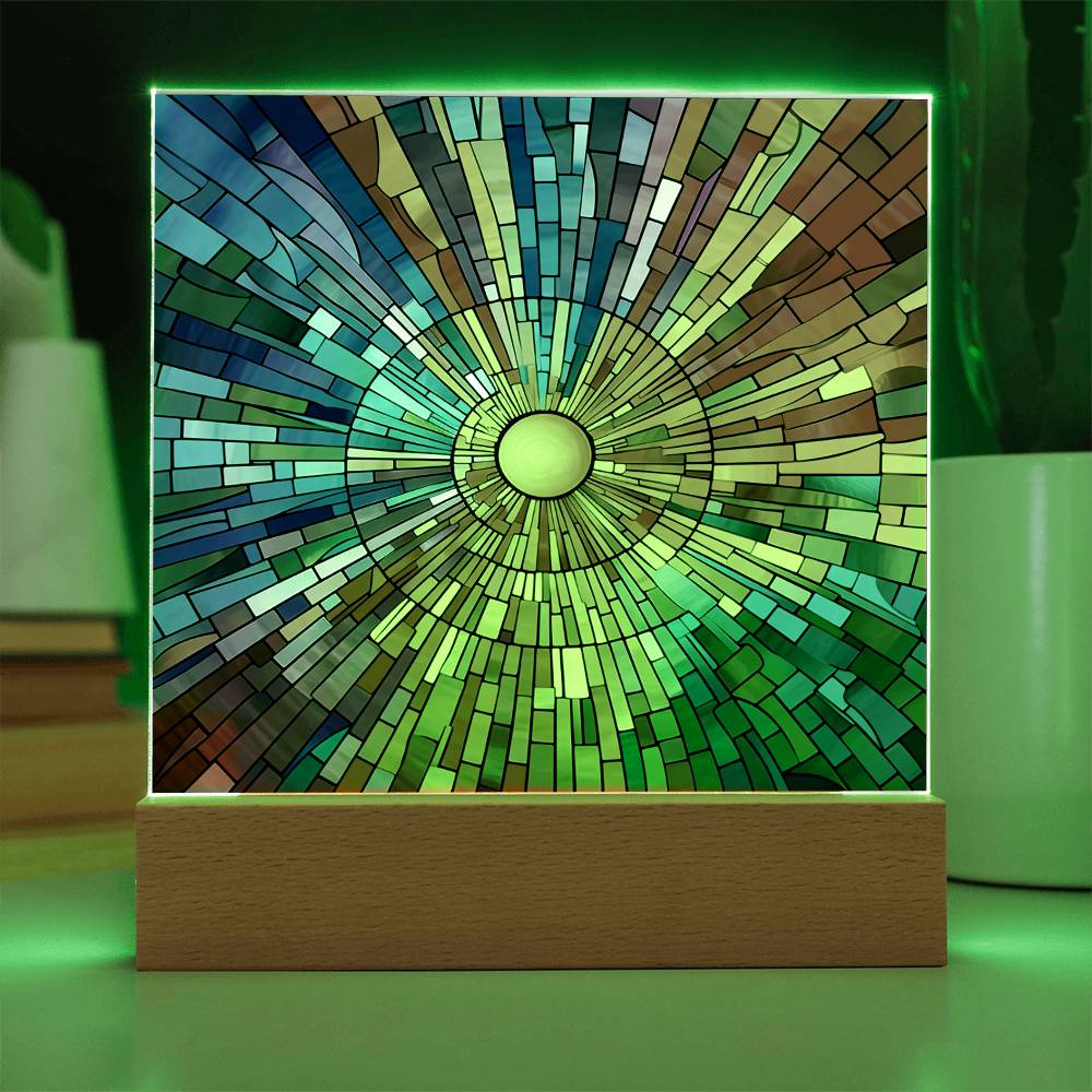 Untitled design (75) Sublimation Stained Glass Square Acrylic Plaque