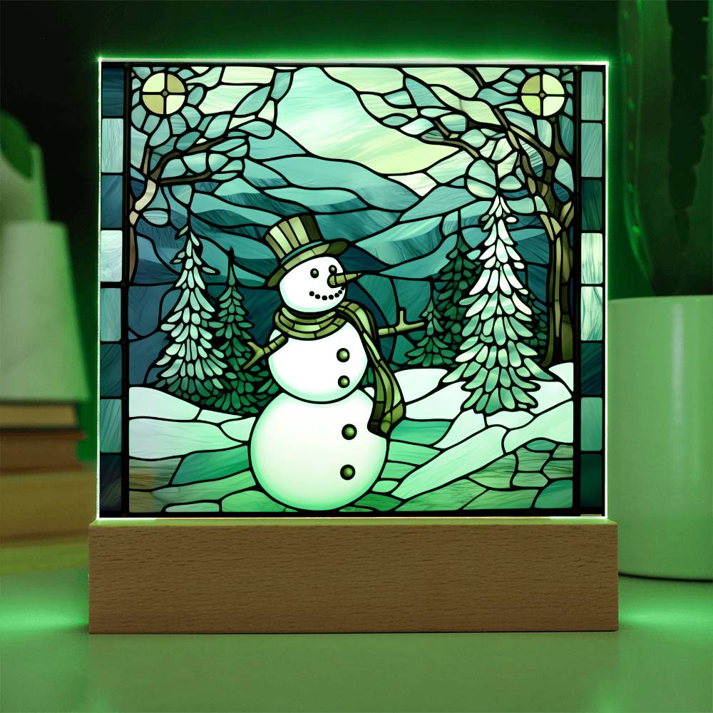 Snowman Acrylic Plaque Nightlight