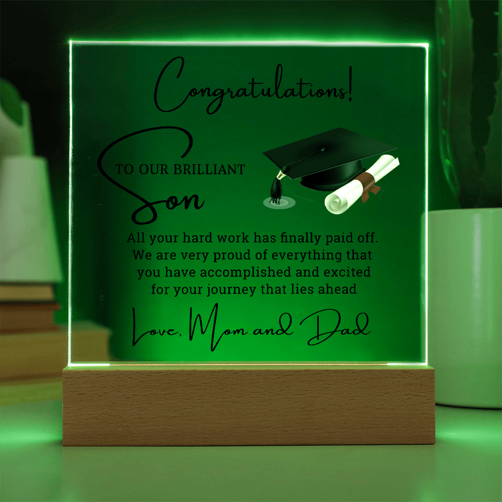 Graduation Acrylic Plaque for Son