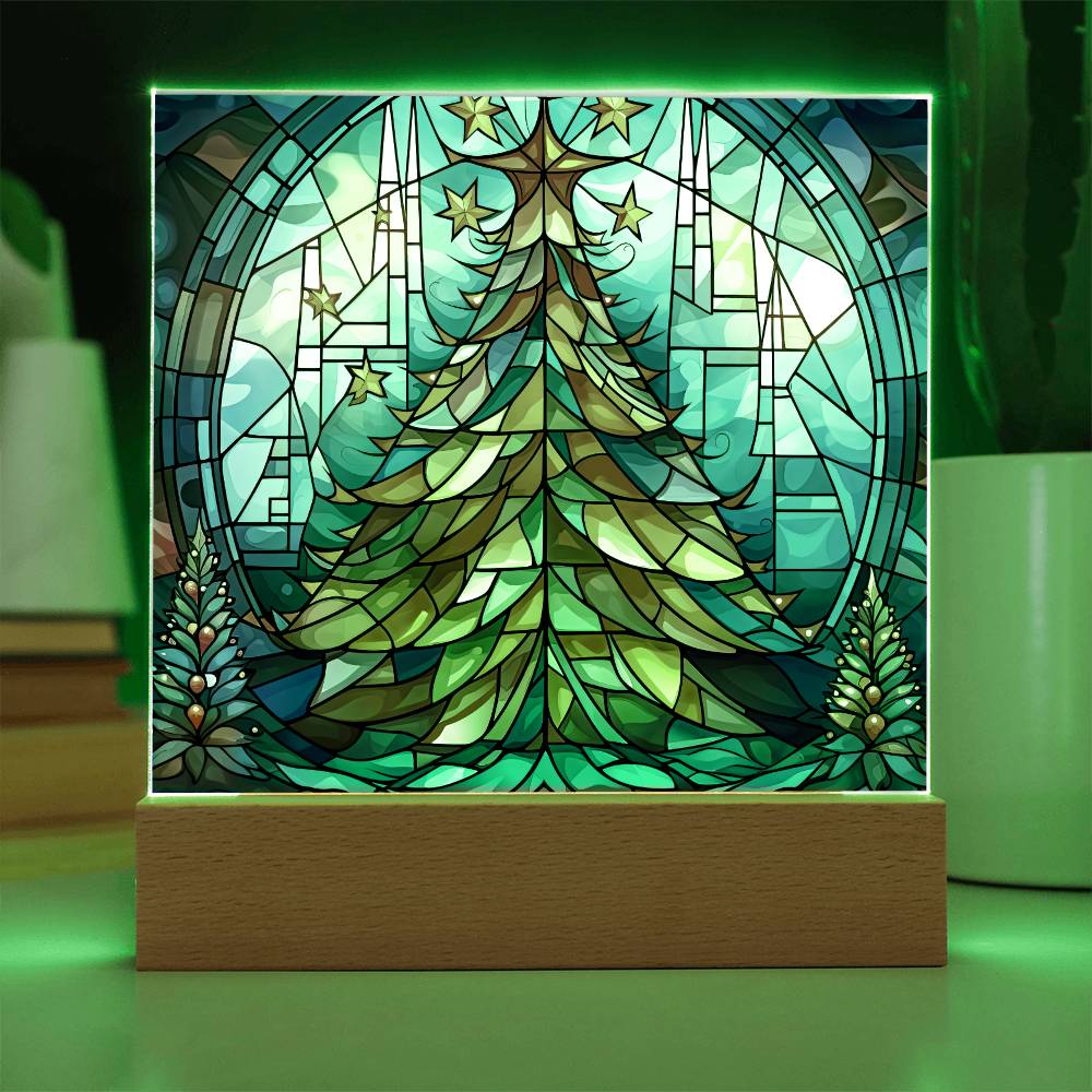 Stained Glass Tree Plaque