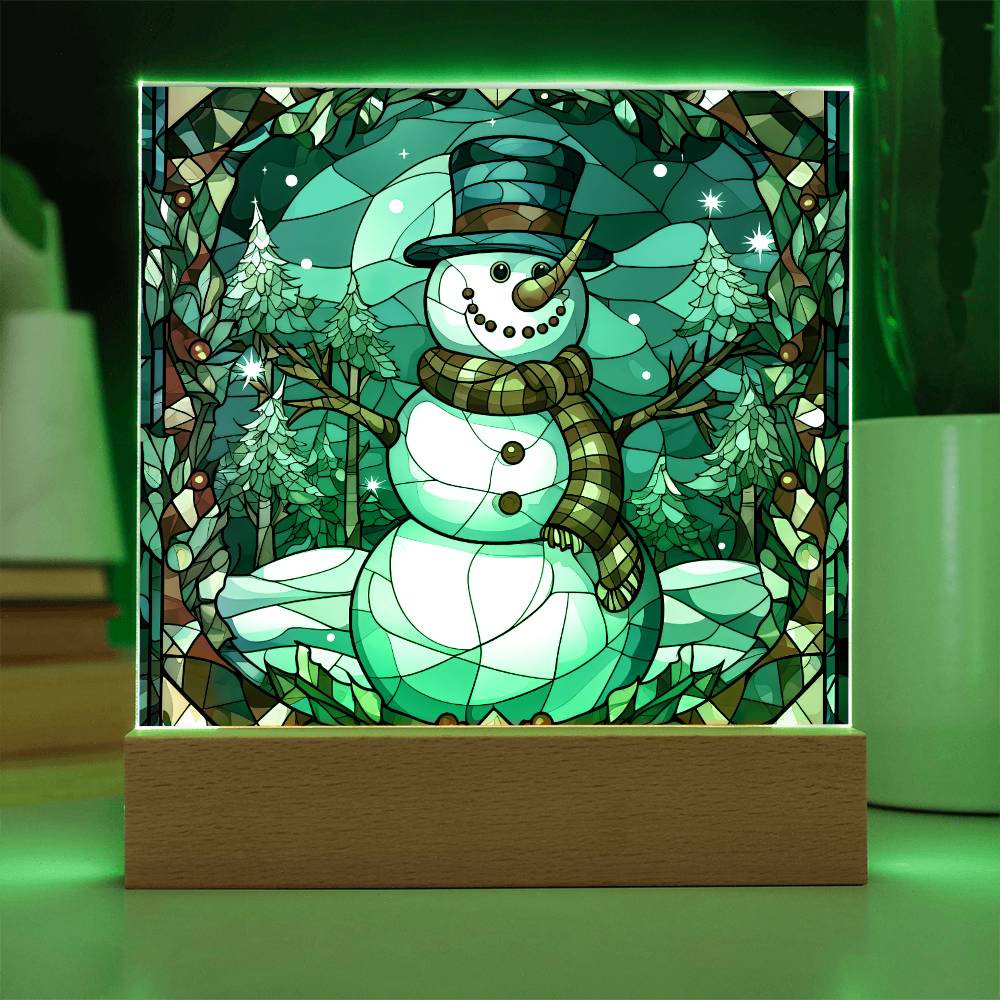 Snowman Acrylic Plaque Nightlight