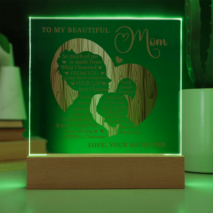 My Beautiful Mom Square Acrylic Plaque and Nightlight