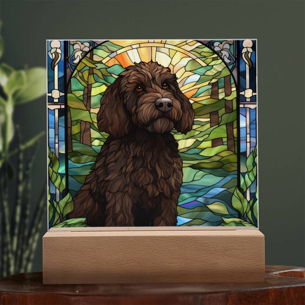 Black Labradoodle Acrylic Plaque