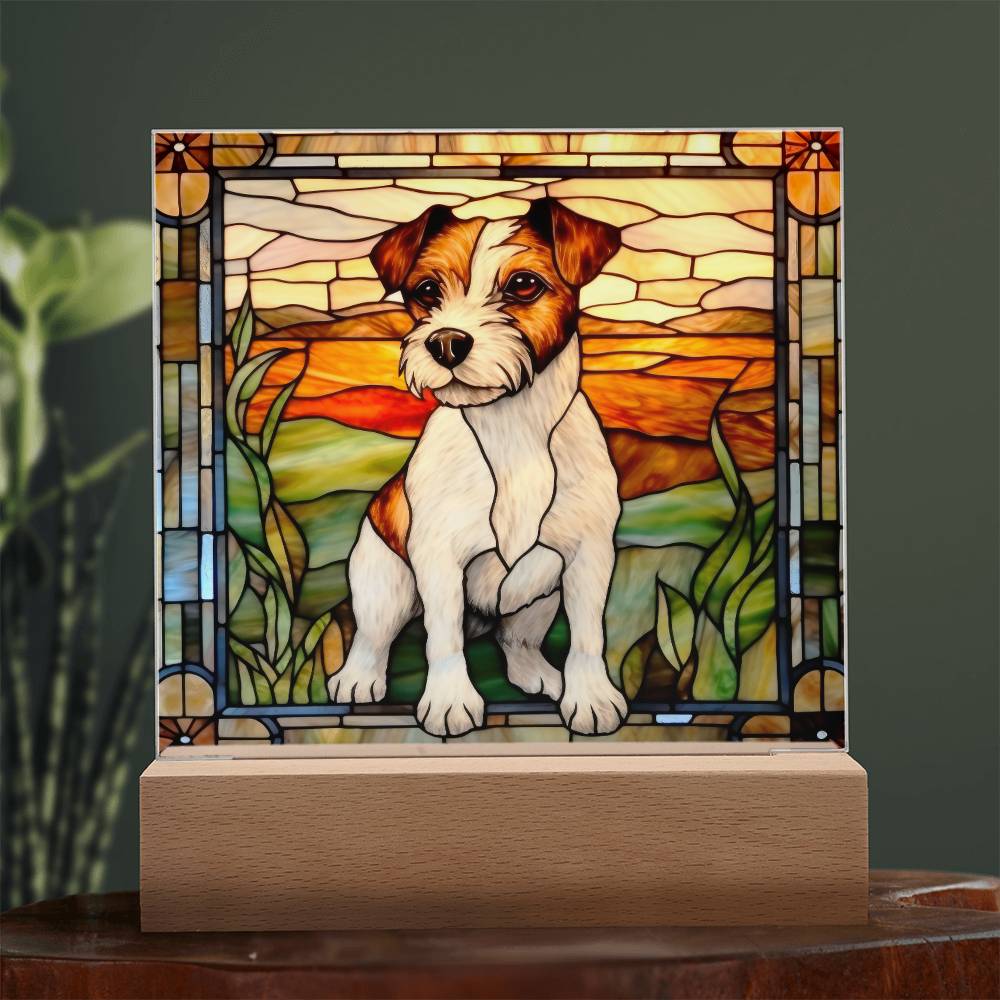 Jack Russell Terrier Dog Acrylic  Square Plaque, Pet Memorial