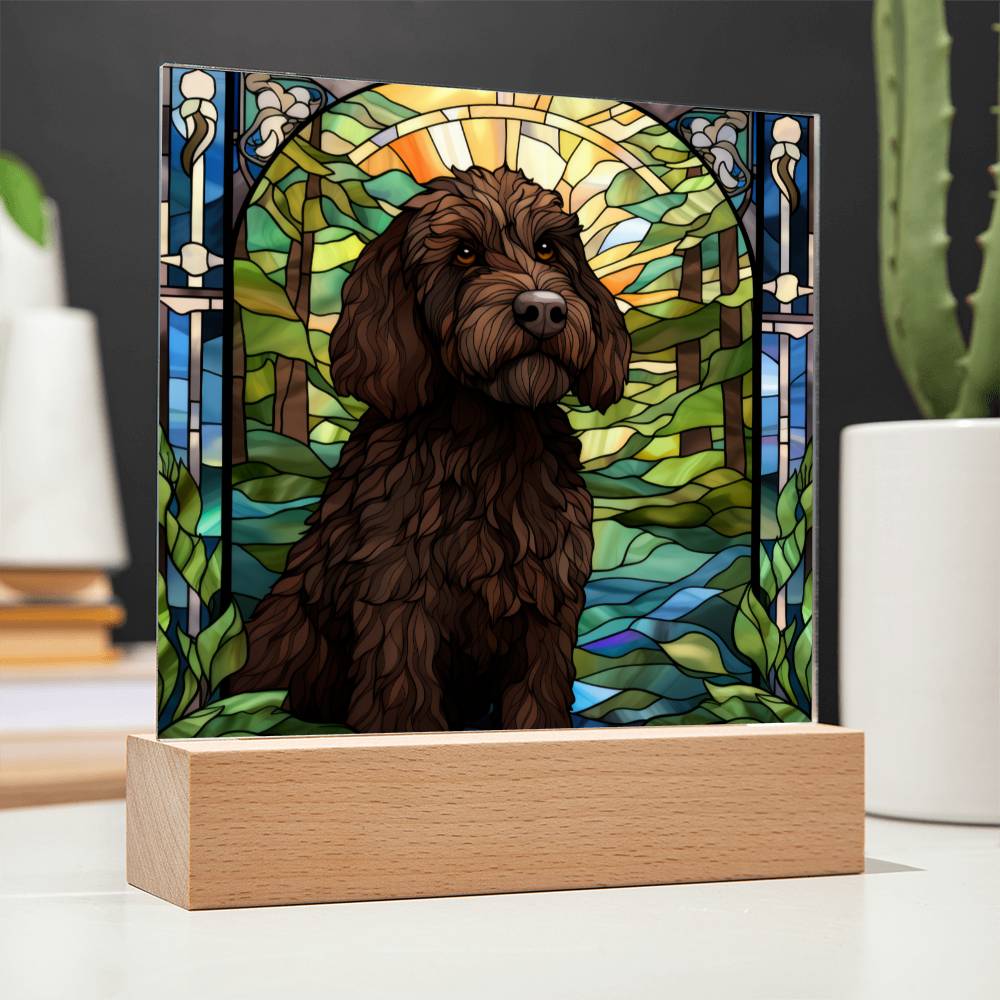 Black Labradoodle Acrylic Plaque