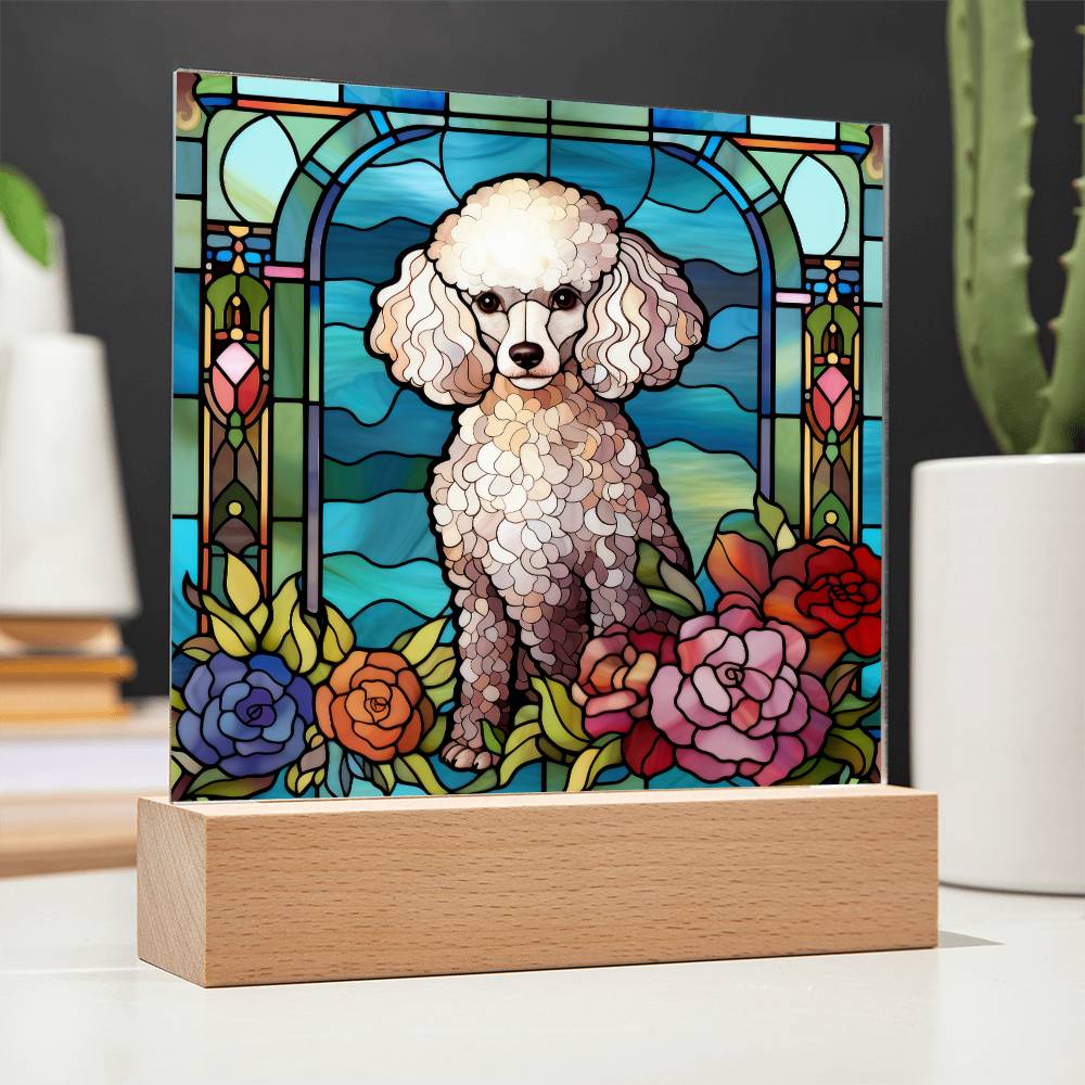 Poodle Dog Acrylic  Square Plaque, Pet Memorial