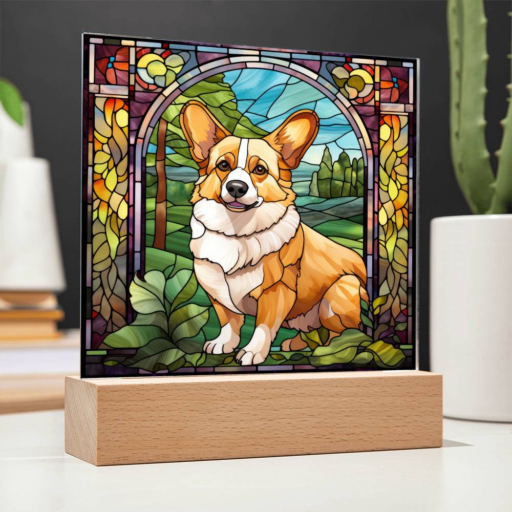 Pembroke Welsh Corgi Dog Acrylic  Square Plaque, Pet Memorial