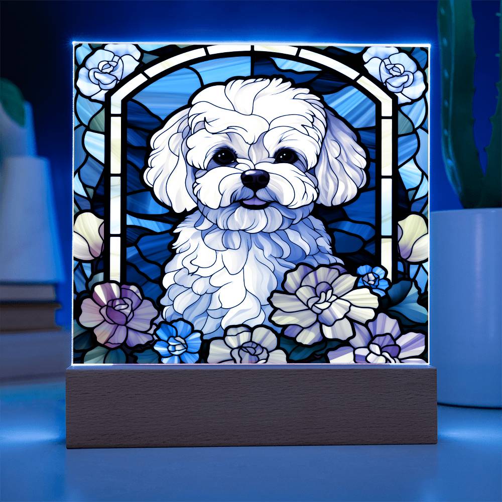 Maltipoo Dog Acrylic  Square Plaque, Pet Memorial