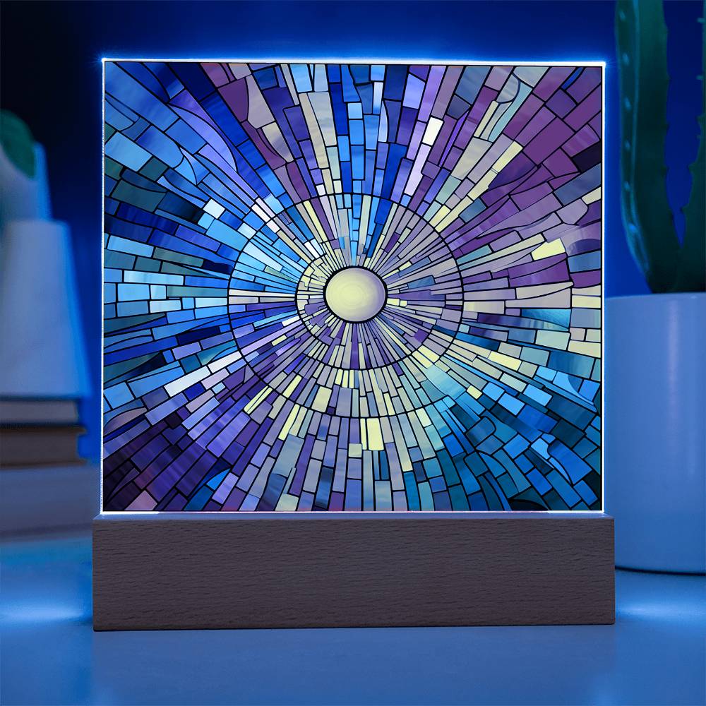 Untitled design (75) Sublimation Stained Glass Square Acrylic Plaque