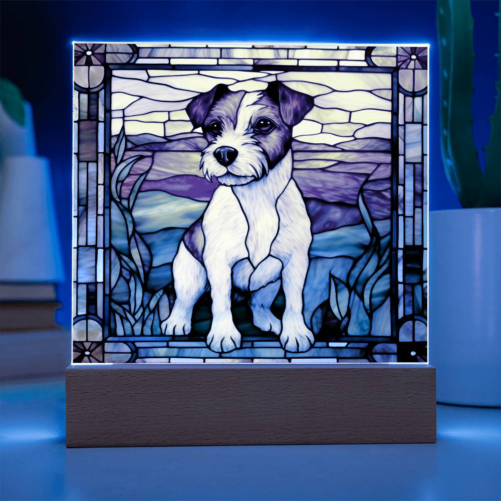 Jack Russell Terrier Dog Acrylic  Square Plaque, Pet Memorial