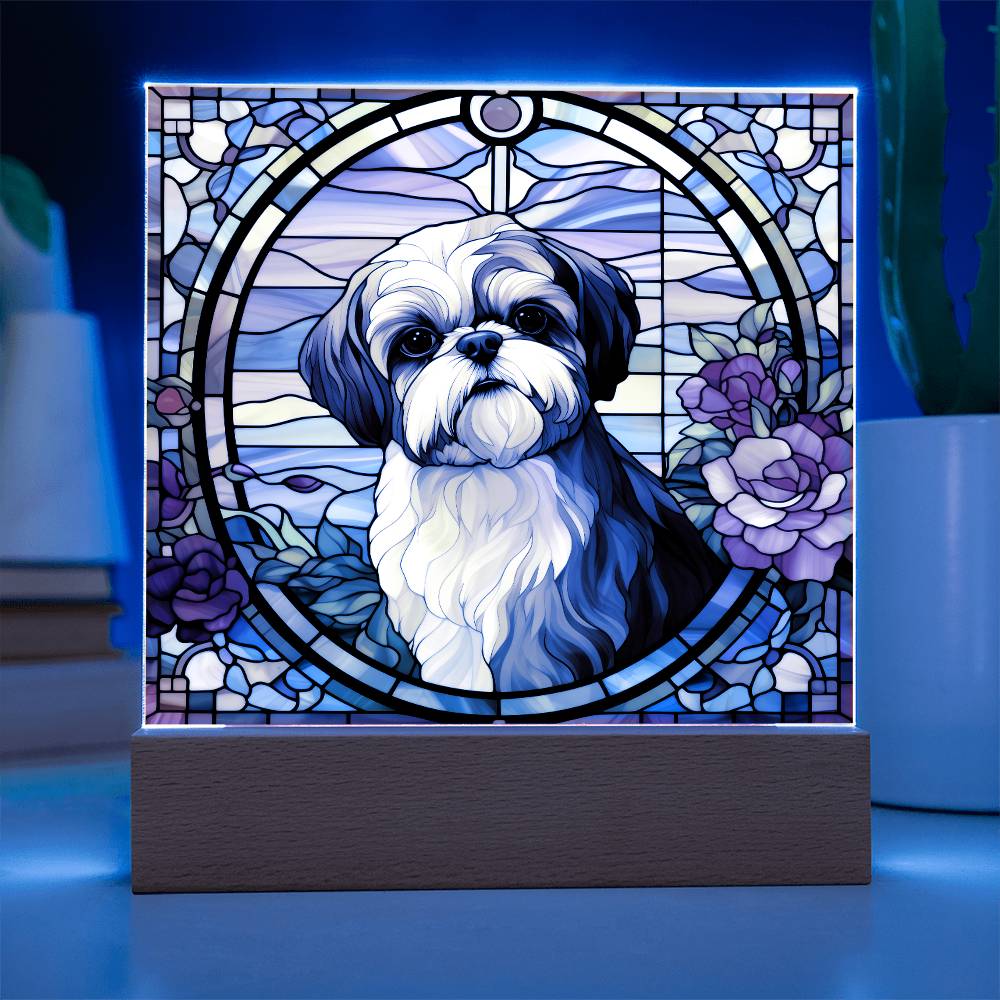 Shih Tzu Dog Acrylic  Square Plaque, Pet Memorial