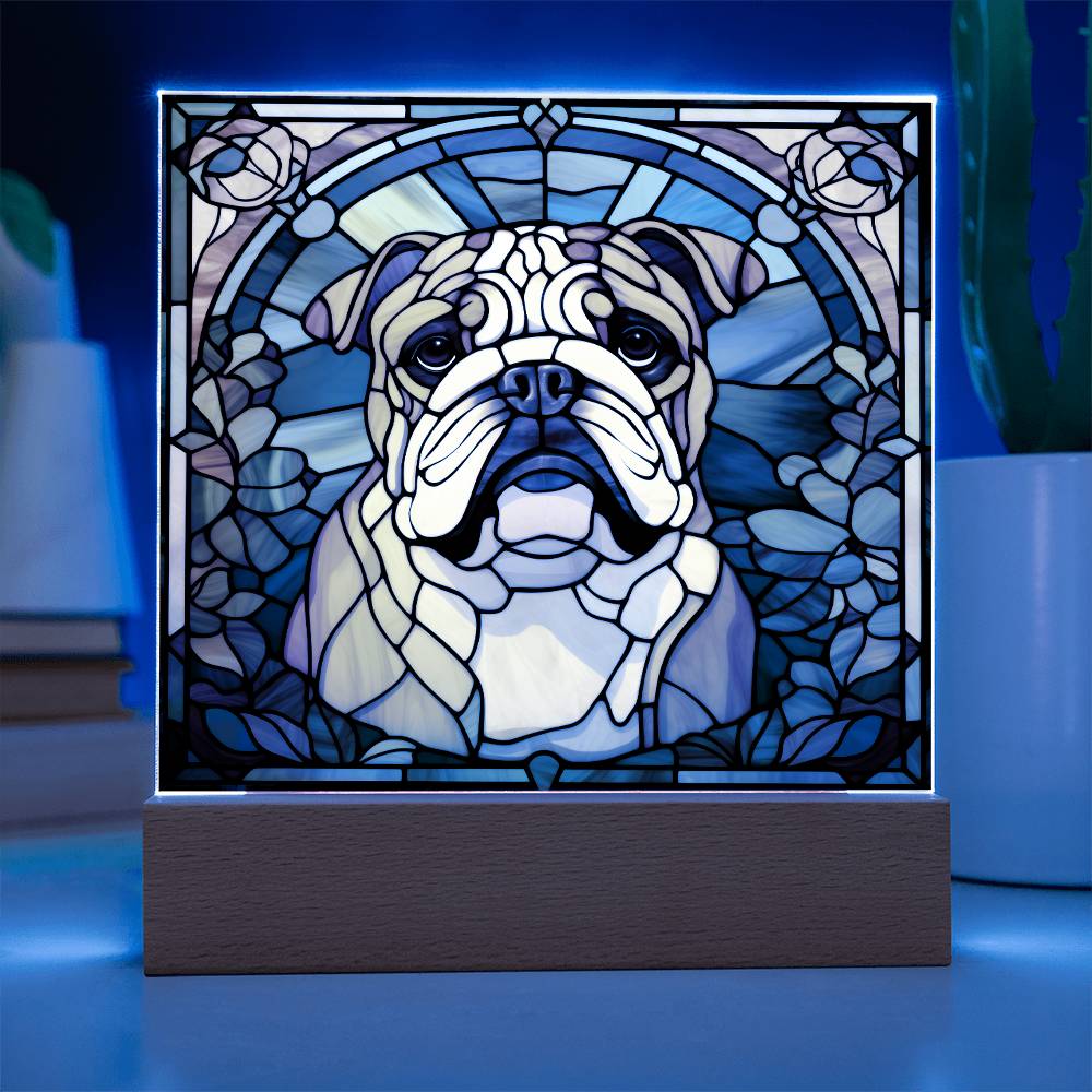 Bulldog Acrylic Square Plaque