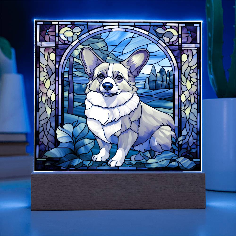 Pembroke Welsh Corgi Dog Acrylic  Square Plaque, Pet Memorial