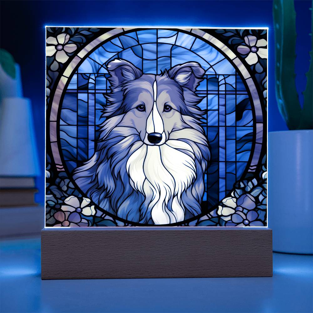 Sheltie Dog Acrylic  Square Plaque, Pet Memorial