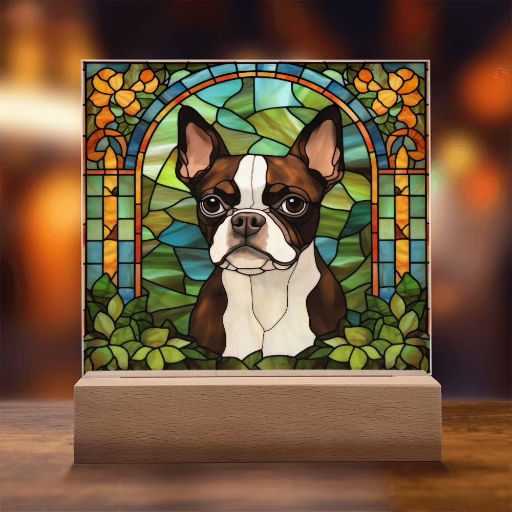 Brown Boston Terrier Plaque