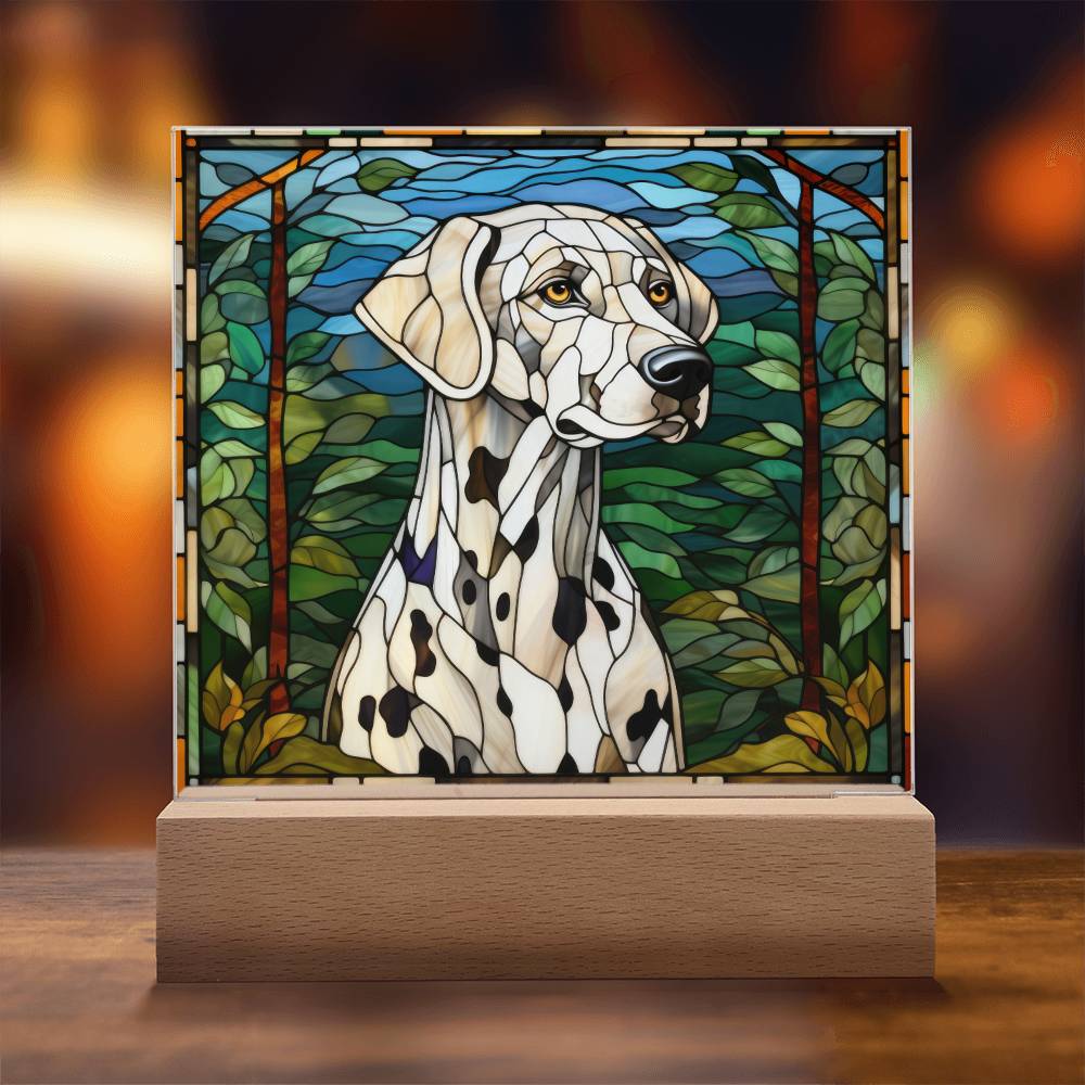 Dalmatian Dog Acrylic  Square Plaque, Pet Memorial