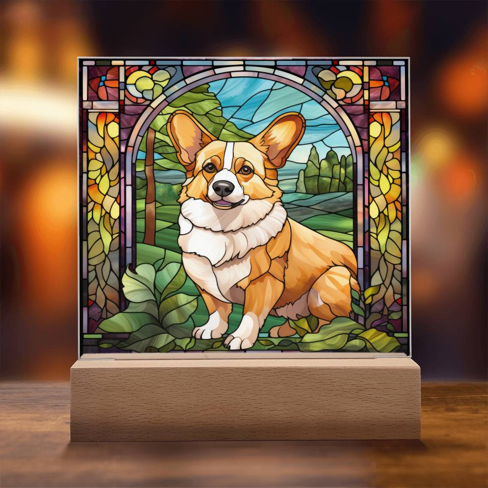 Pembroke Welsh Corgi Dog Acrylic  Square Plaque, Pet Memorial