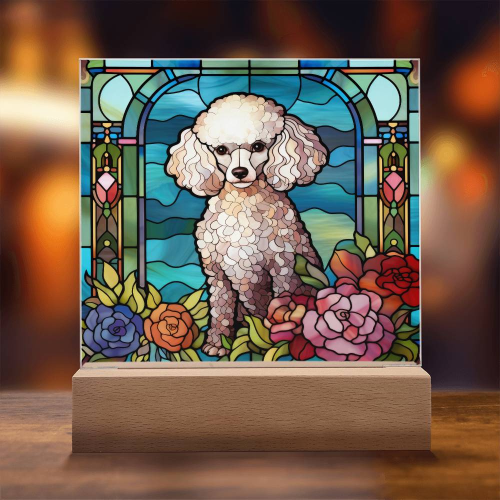 Poodle Dog Acrylic  Square Plaque, Pet Memorial