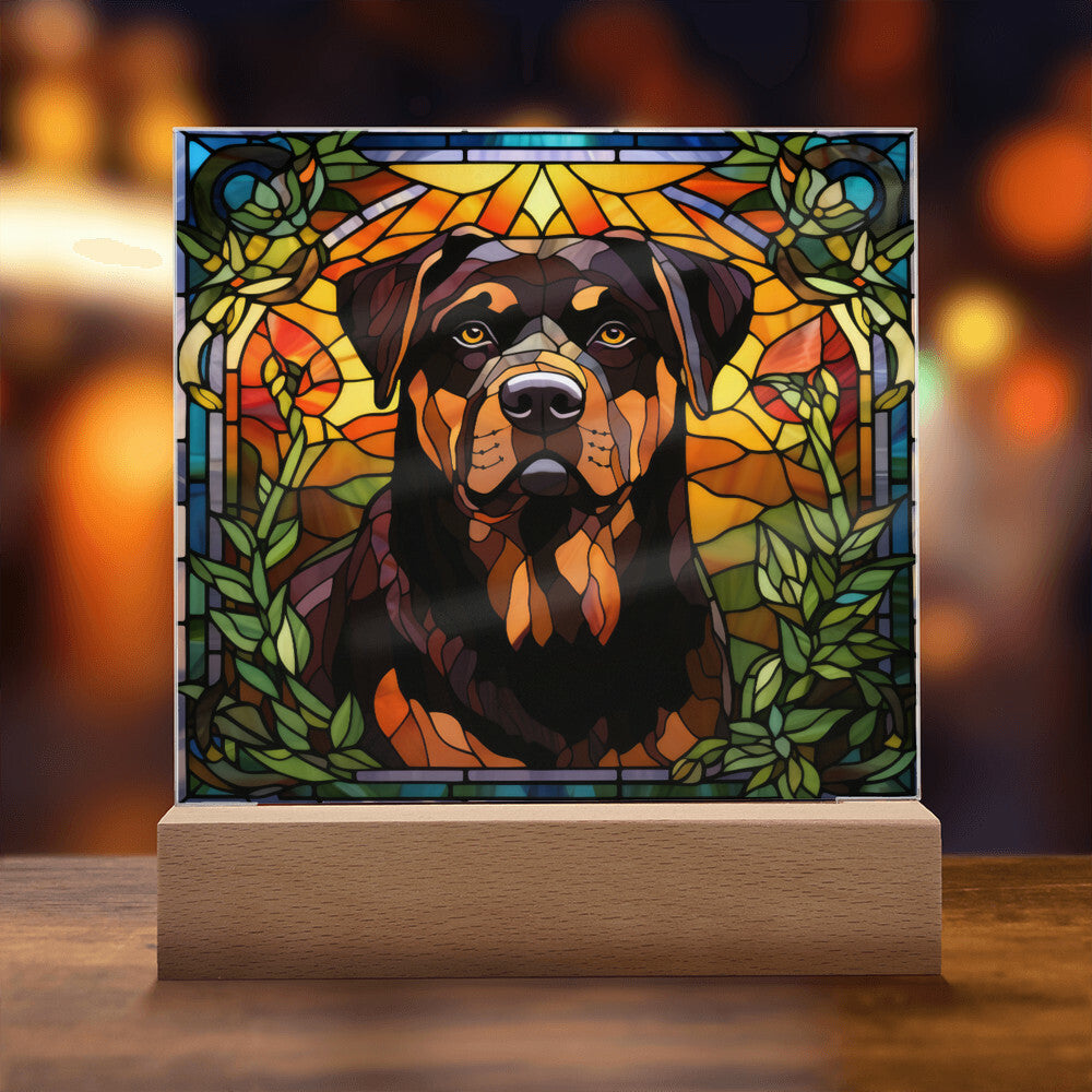 Rottweiler Dog Acrylic  Square Plaque, Pet Memorial