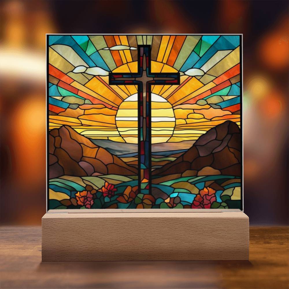 Cross Square Acrylic Plaque