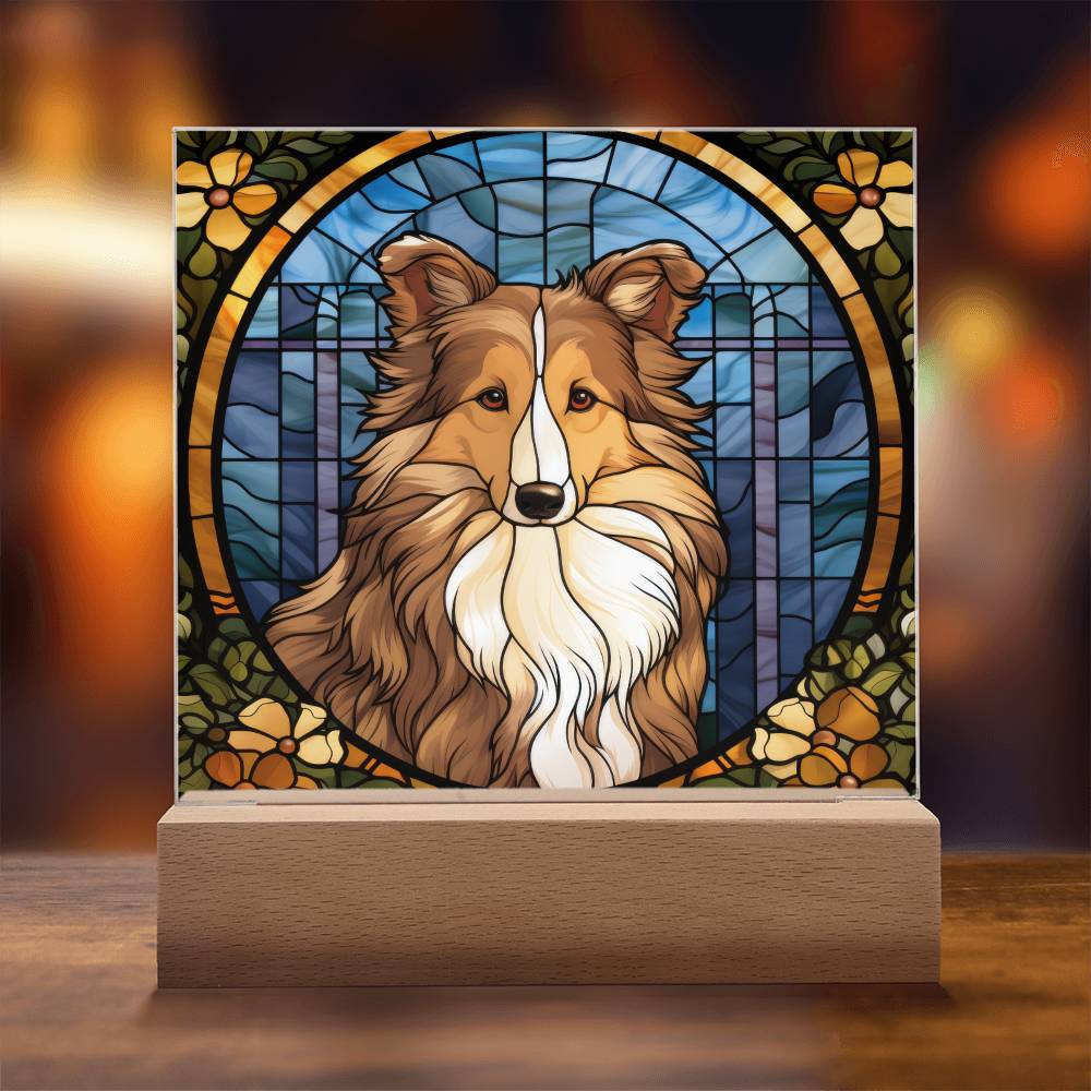 Sheltie Dog Acrylic  Square Plaque, Pet Memorial