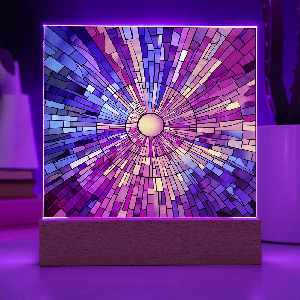 Untitled design (75) Sublimation Stained Glass Square Acrylic Plaque