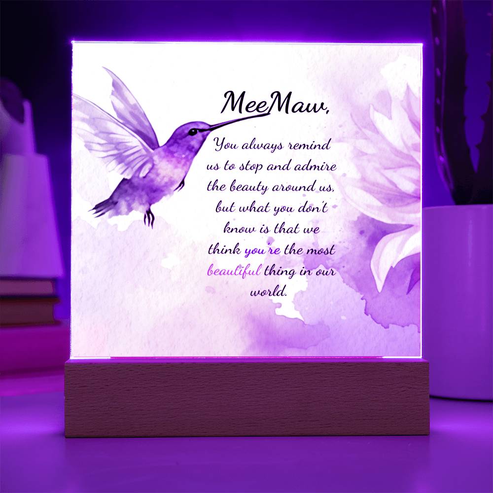 MeeMaw Acrylic Plaque for Mother's Day, Birthday, Christmas Gift