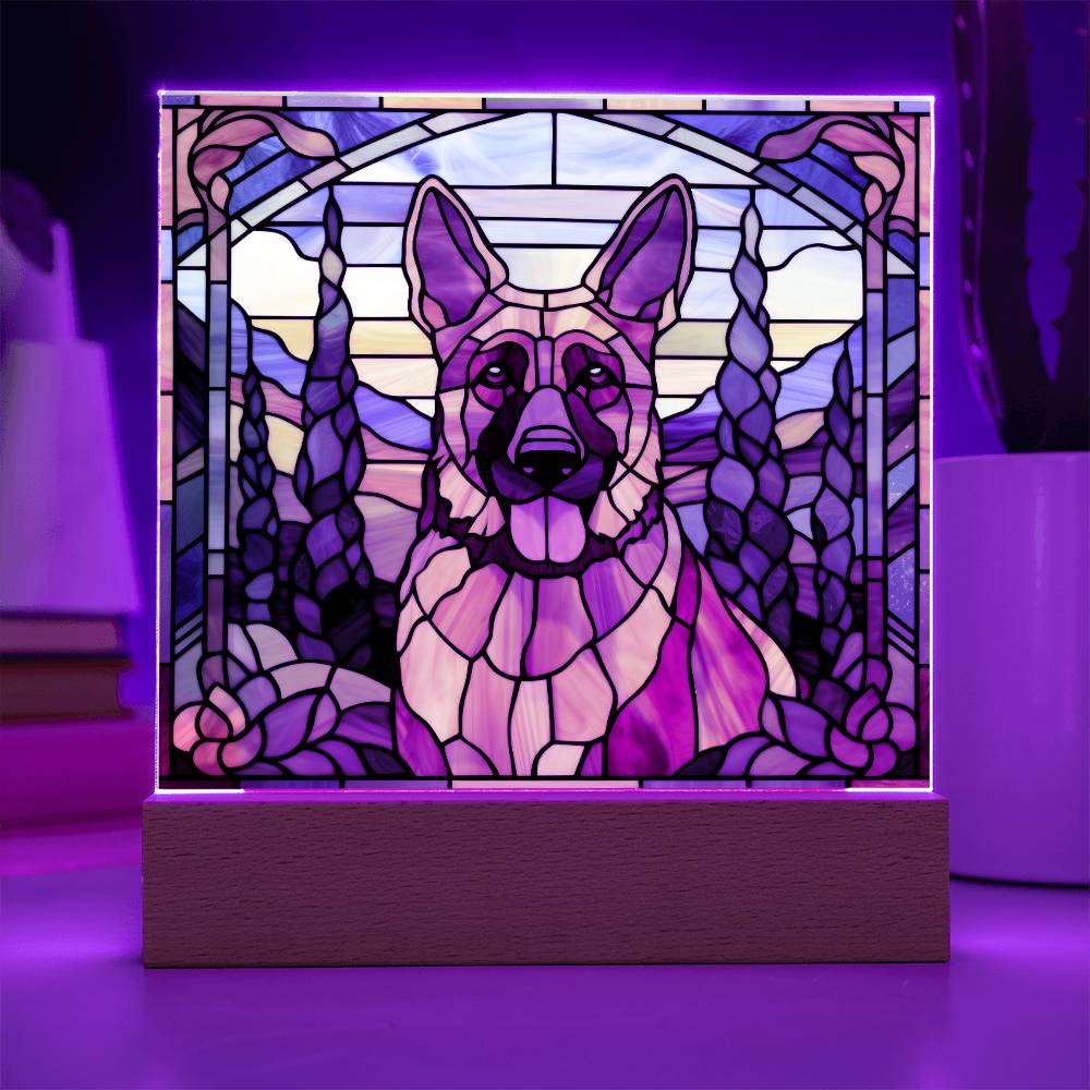 German Shepherd Dog Acrylic  Square Plaque, Pet Memorial