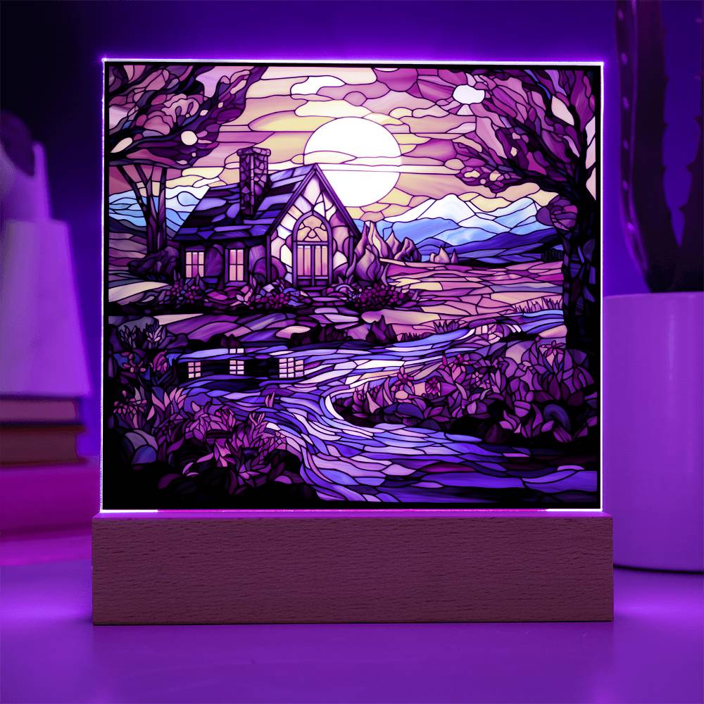 River Cabin Acrylic Plaque