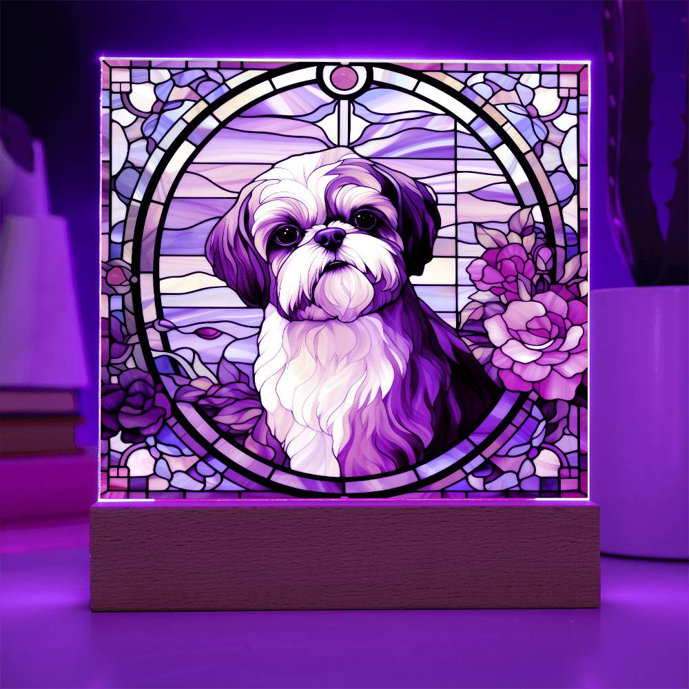 Shih Tzu Dog Acrylic  Square Plaque, Pet Memorial