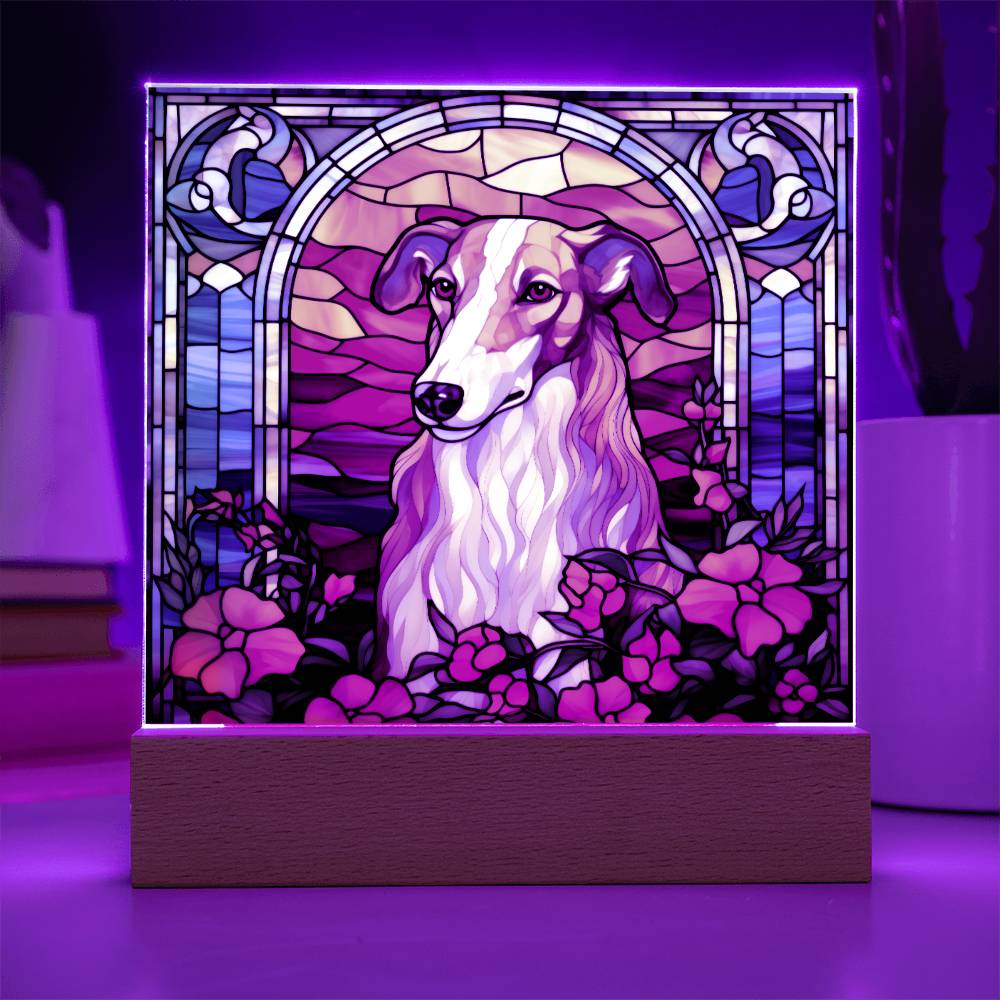 Brown Borzoi Square Plaque