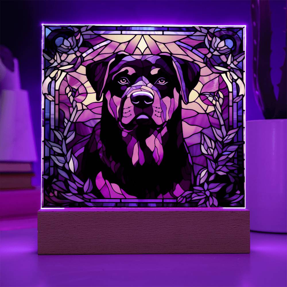 Rottweiler Dog Acrylic  Square Plaque, Pet Memorial