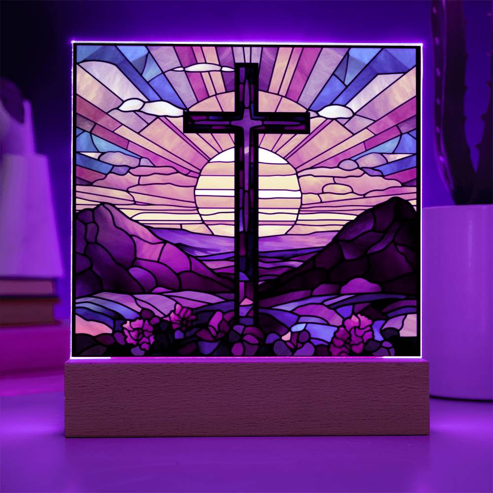 Cross Square Acrylic Plaque