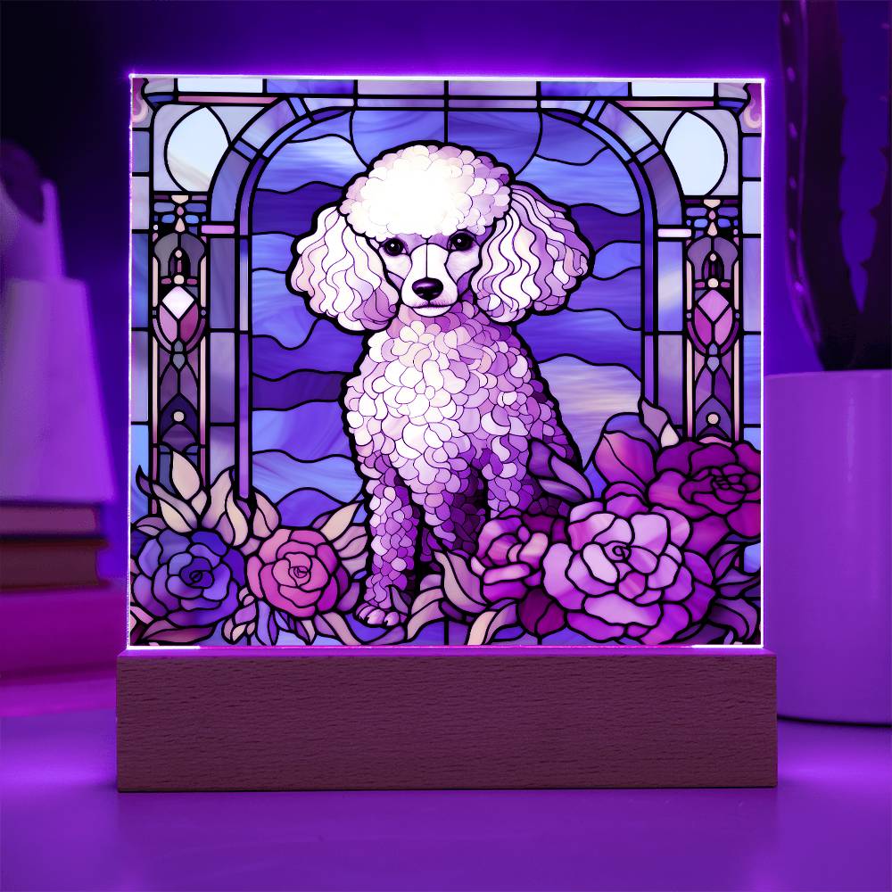 Poodle Dog Acrylic  Square Plaque, Pet Memorial