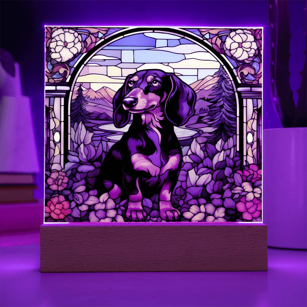 Dachshund Dog Acrylic  Square Plaque, Pet Memorial