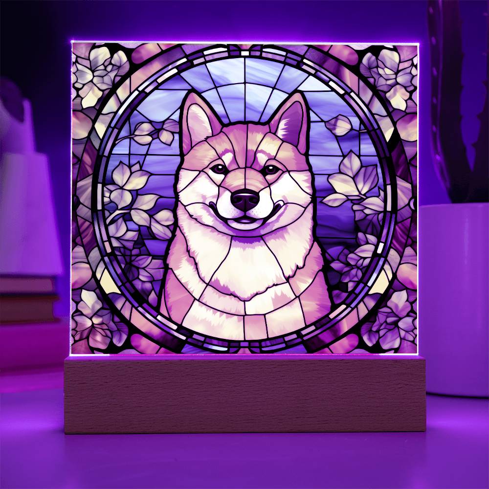 Shiba Inu Dog Acrylic  Square Plaque, Pet Memorial