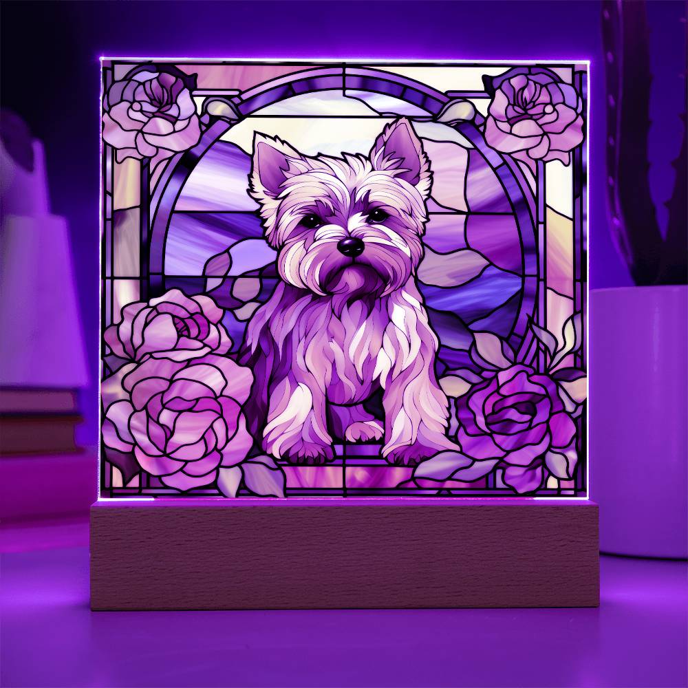 Yorkshire Terrier Dog Acrylic  Square Plaque, Pet Memorial