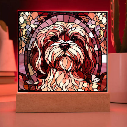 Dog Sublimation Stained Glass Square Acrylic Plaque