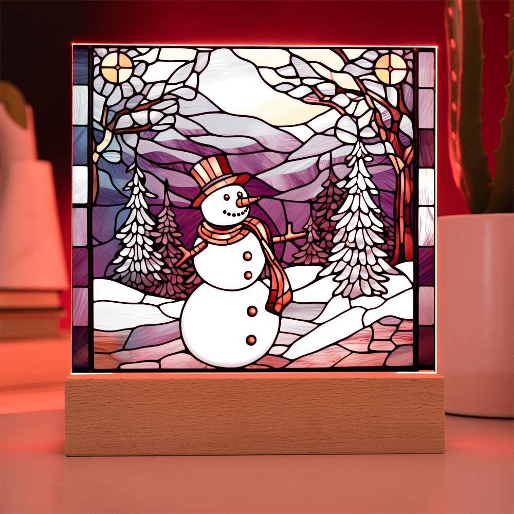 Snowman Acrylic Plaque Nightlight