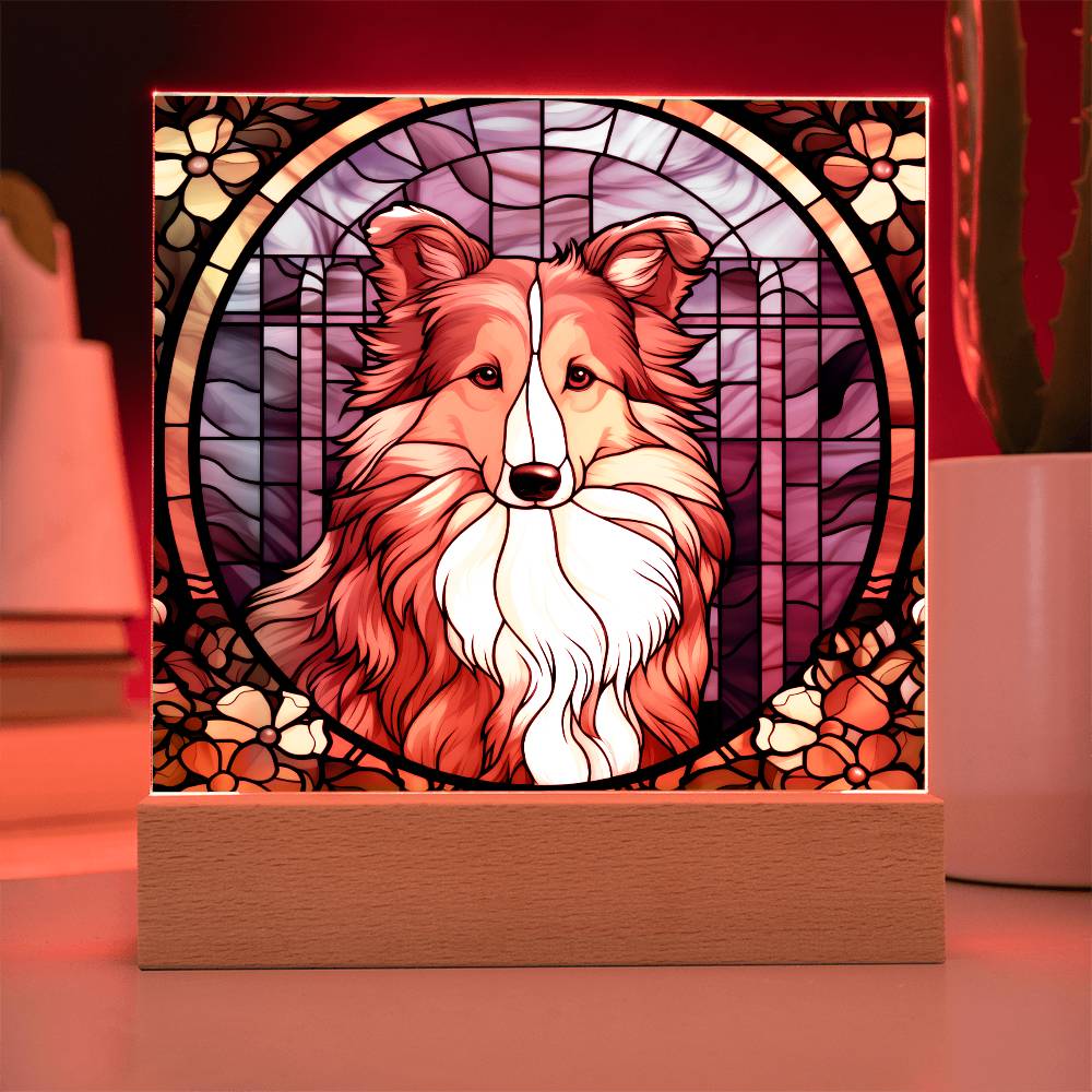 Sheltie Dog Acrylic  Square Plaque, Pet Memorial