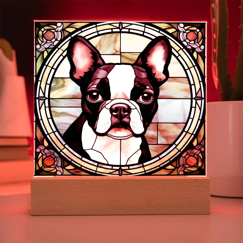 Black Boston Terrier Plaque