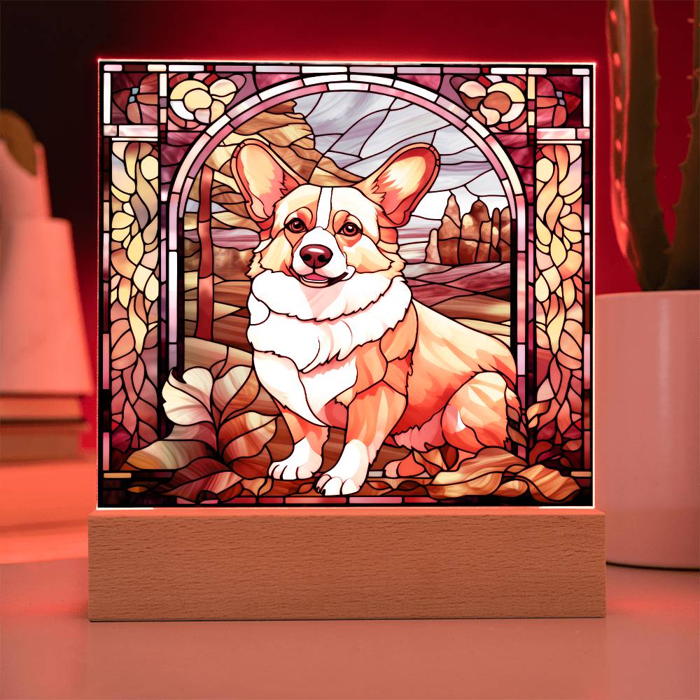 Pembroke Welsh Corgi Dog Acrylic  Square Plaque, Pet Memorial