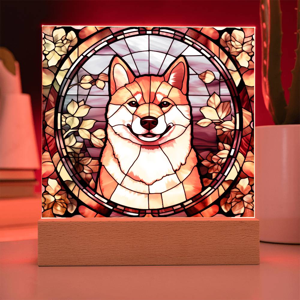 Shiba Inu Dog Acrylic  Square Plaque, Pet Memorial